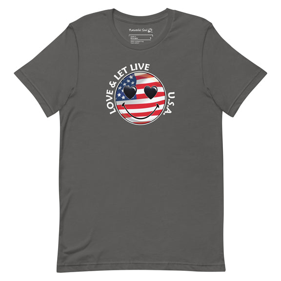 Happy Face Love & Let Live USA T-Shirt