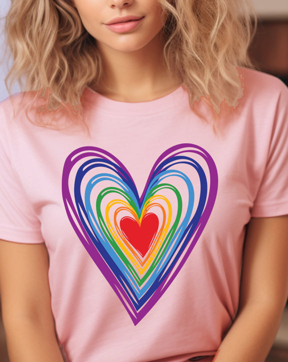 Love Abundantly Rainbow Hearts T-Shirt