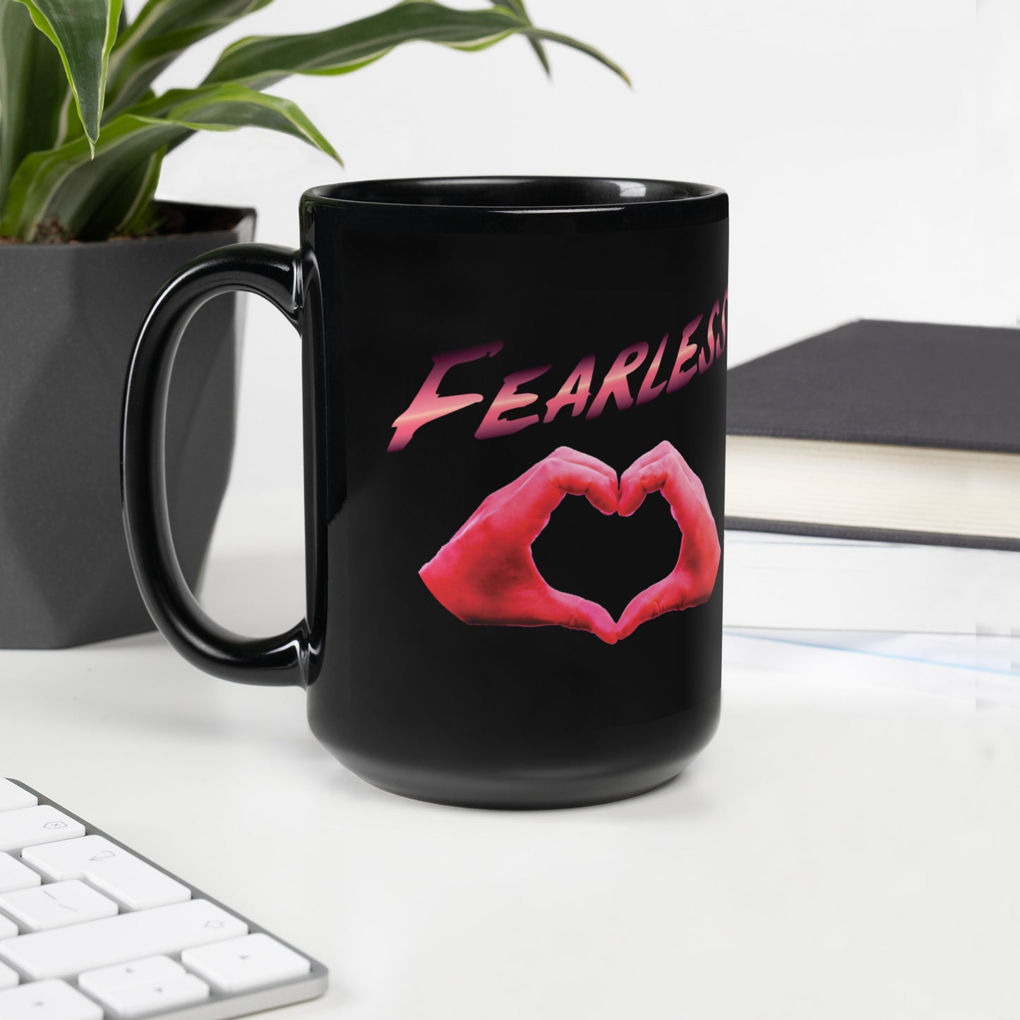 Fearless Heart Black Glossy Mug