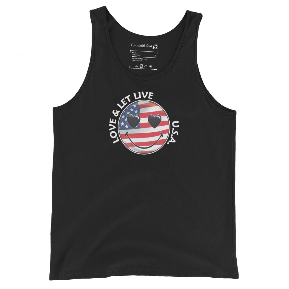 Happy Face Love & Let Live Flag Tank Top