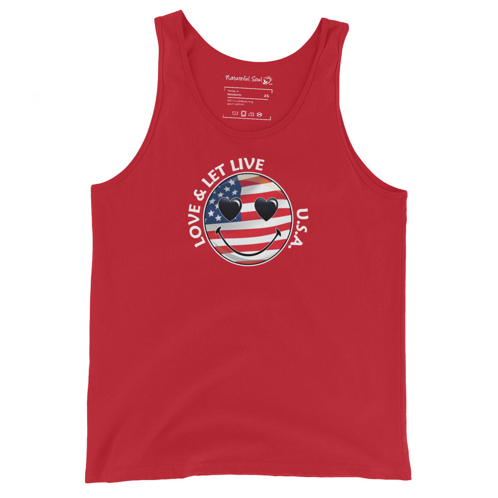 Happy Face Love & Let Live Flag Tank Top