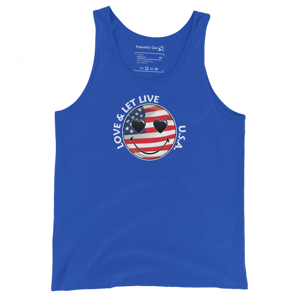 Happy Face Love & Let Live Flag Tank Top