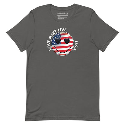 Happy Face Love & Let Live USA T-Shirt