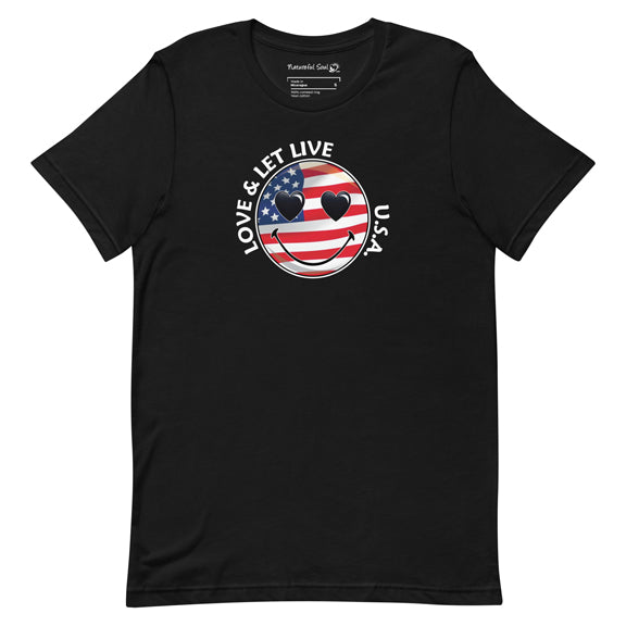 Happy Face Love & Let Live USA T-Shirt