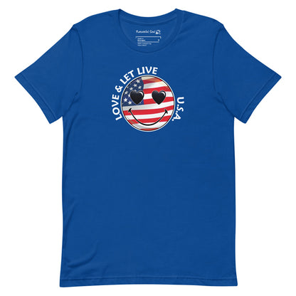 Happy Face Love & Let Live USA T-Shirt