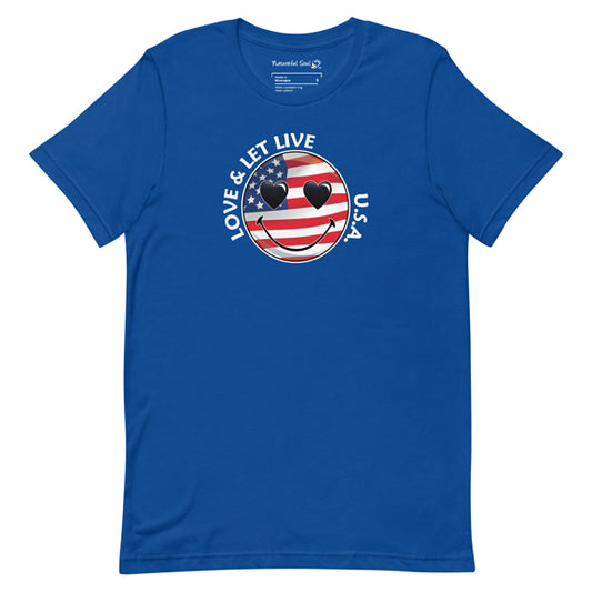 Happy Face Love & Let Live USA T-Shirt