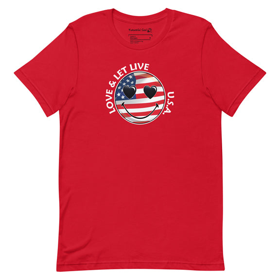 Happy Face Love & Let Live USA T-Shirt