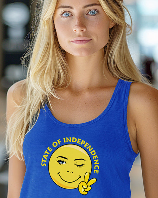 Happy Face State of Independence Peace Tank Top