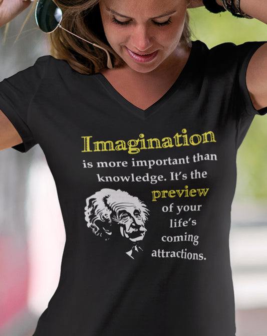 Imagination is More Important V-Neck T-Shirt