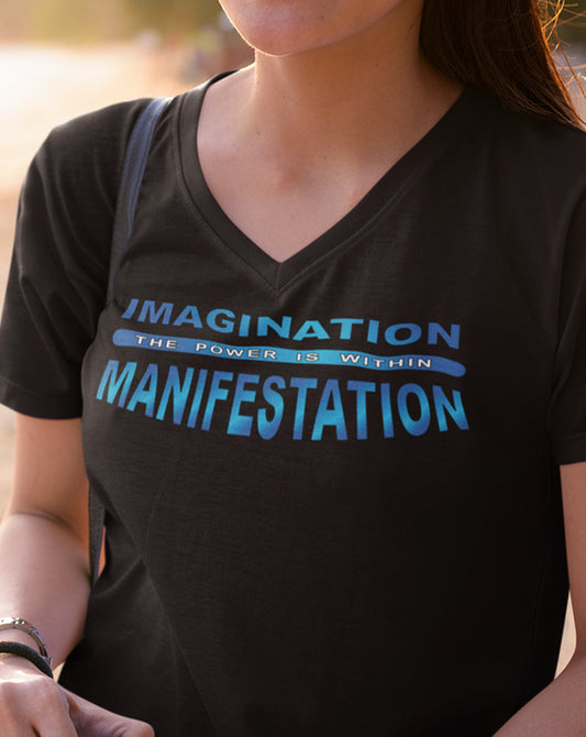 Imagination = Manifestation V-Neck T-Shirt