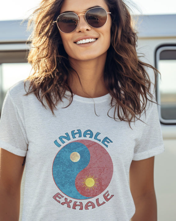 Inhale Exhale Yin Yang Sun Moon T-Shirt