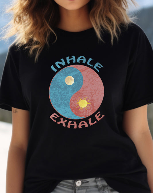 Inhale Exhale Yin Yang Sun Moon T-Shirt