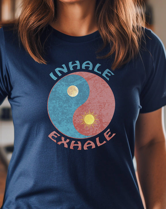 Inhale Exhale Yin Yang Sun Moon T-Shirt