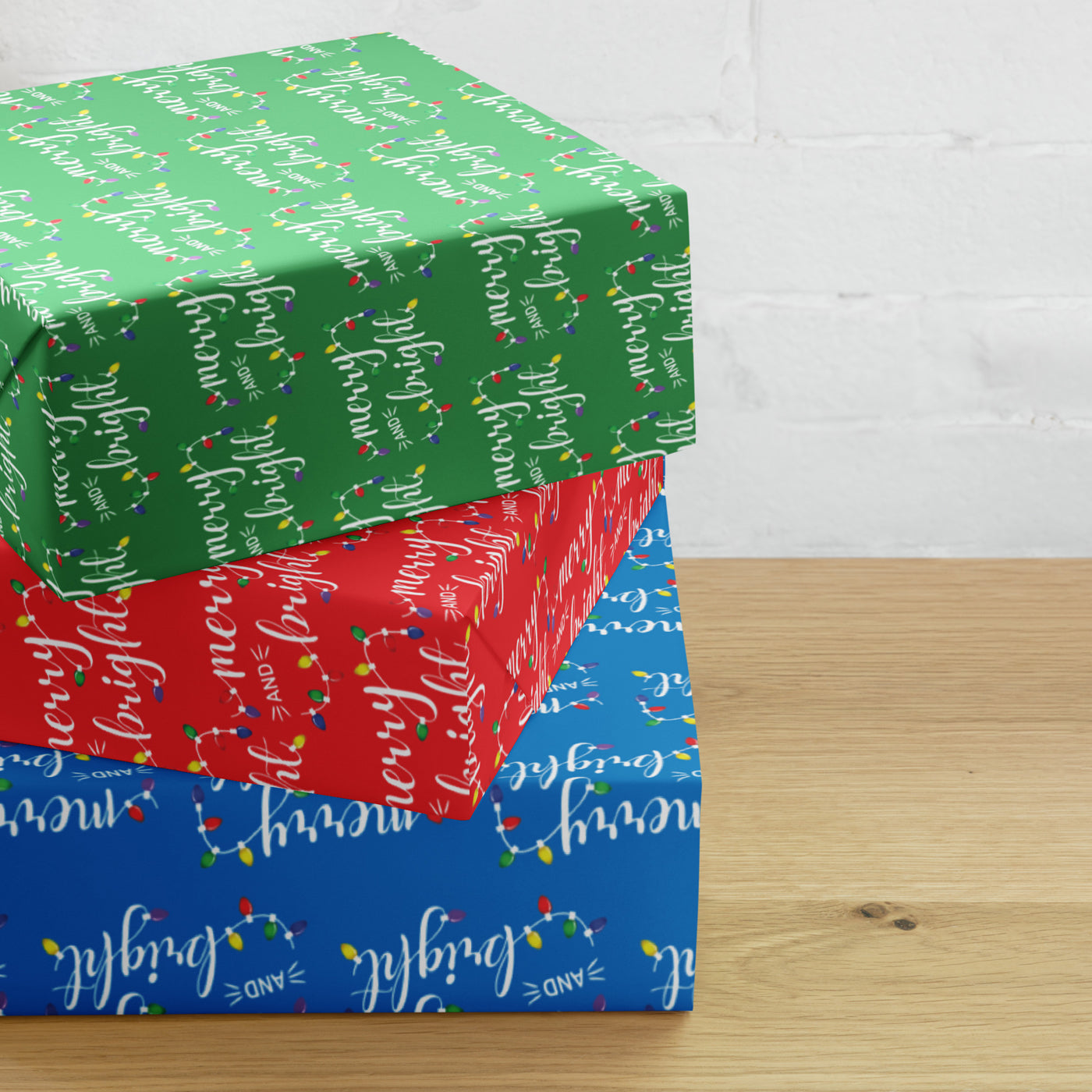 Merry And Bright gift wrap paper
