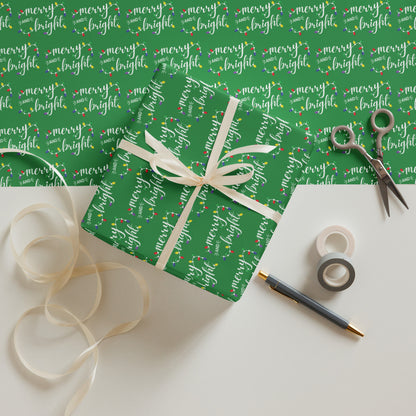 Merry And Bright gift wrap paper