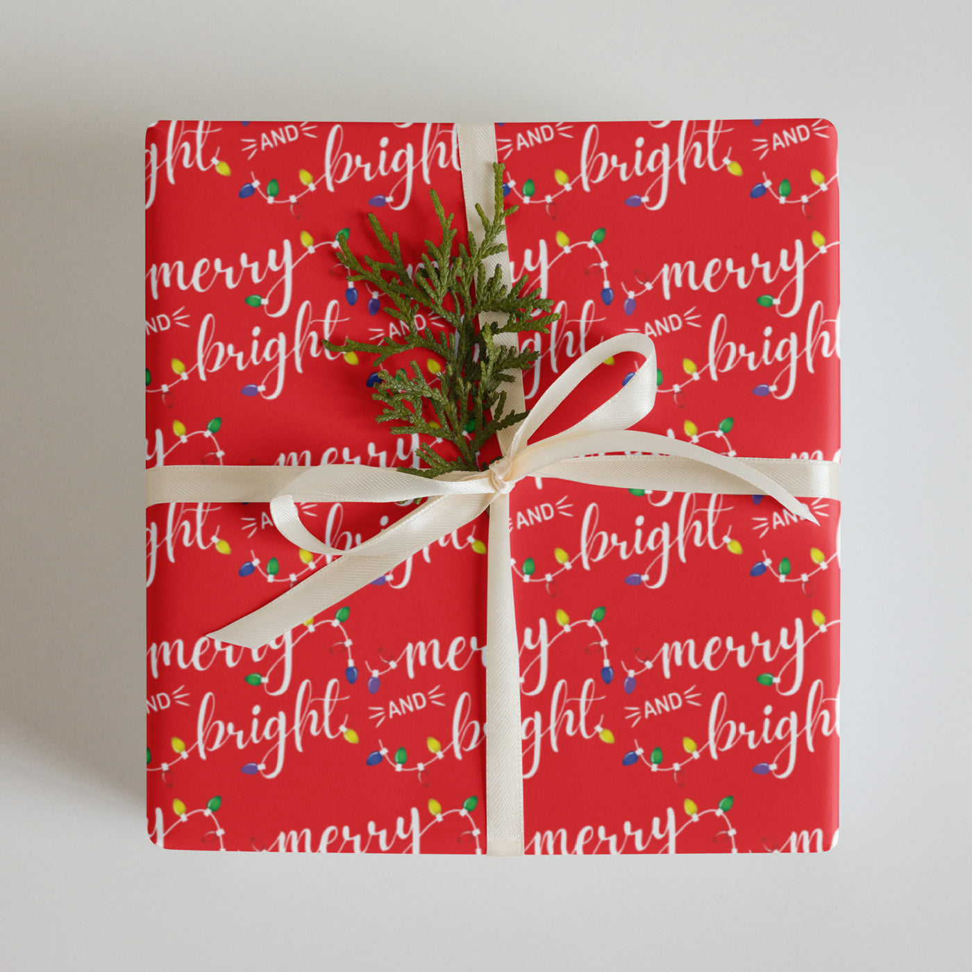 Merry And Bright gift wrap paper