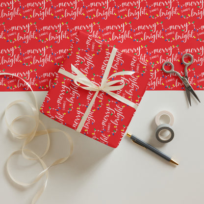 Merry And Bright gift wrap paper