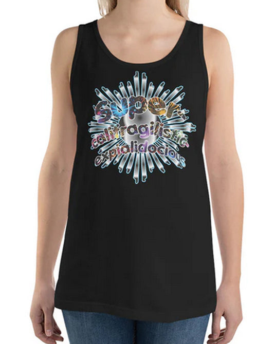 Super-califragilistic-expialidocious Tank Top (dark)