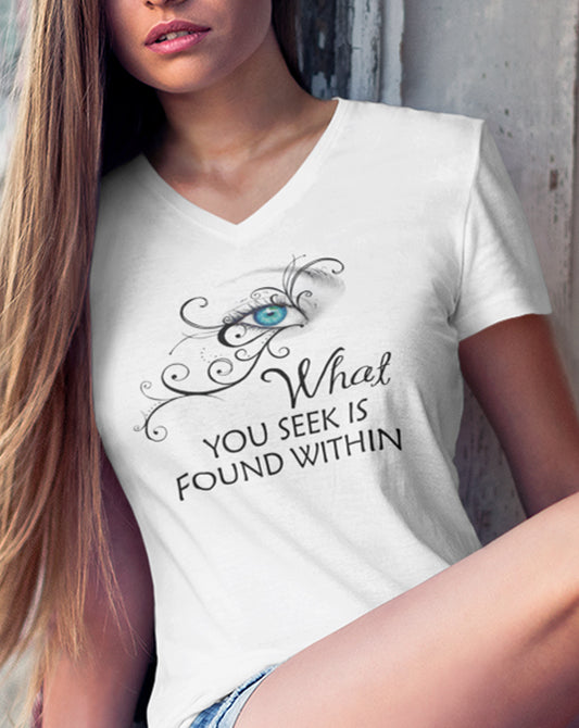 What You Seek Is Found Within V-Neck T-Shirt
