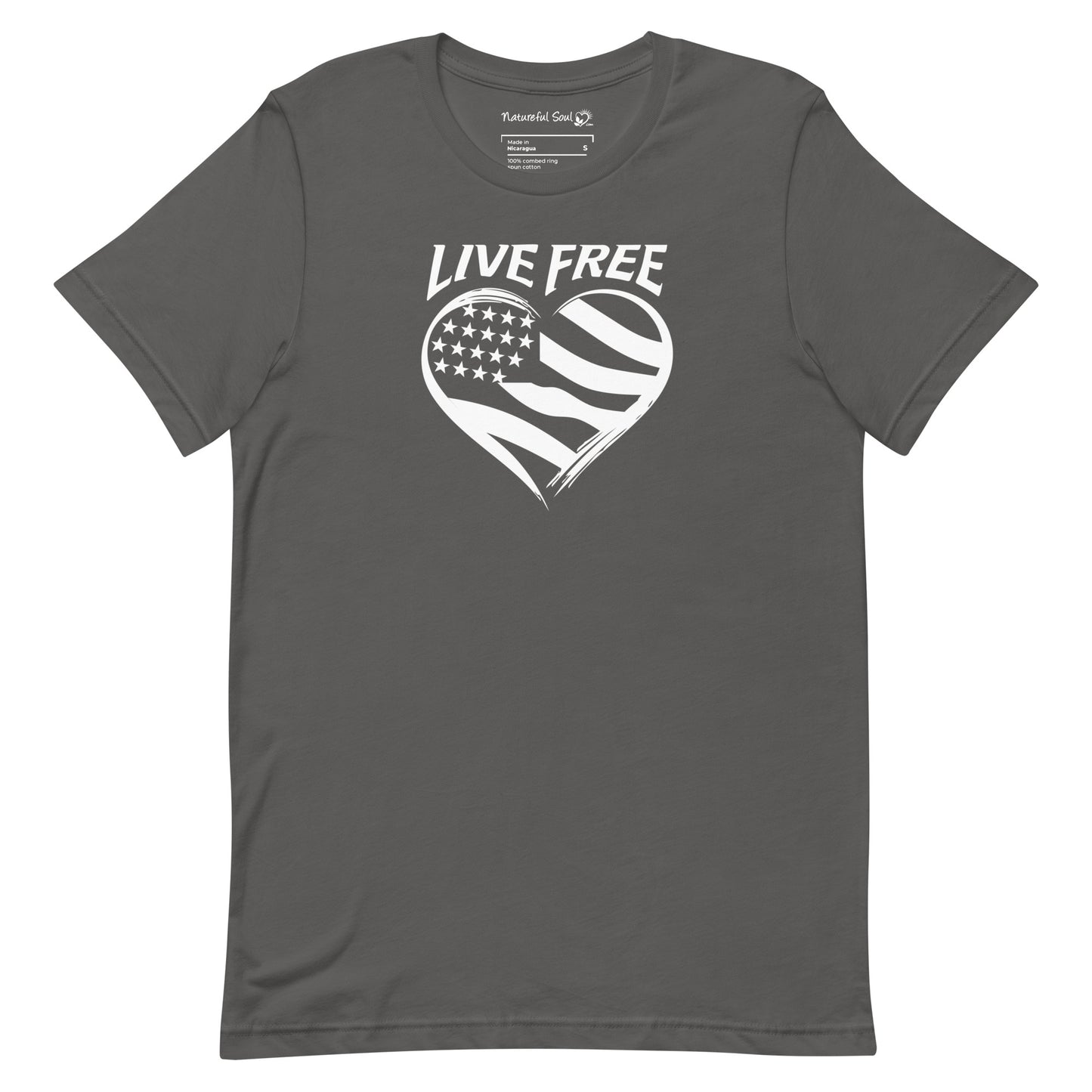 Live Free Heart Flag T-Shirt