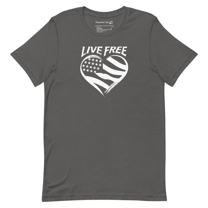 Live Free Heart Flag T-Shirt