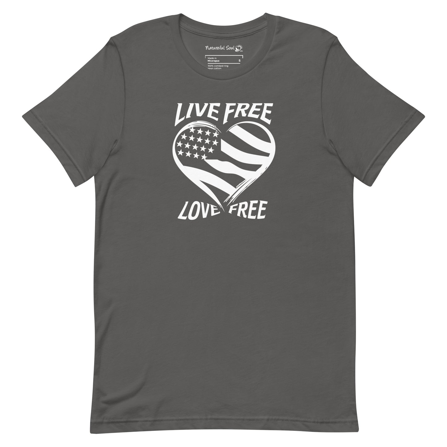 Live Free Love Free Heart Flag T-Shirt