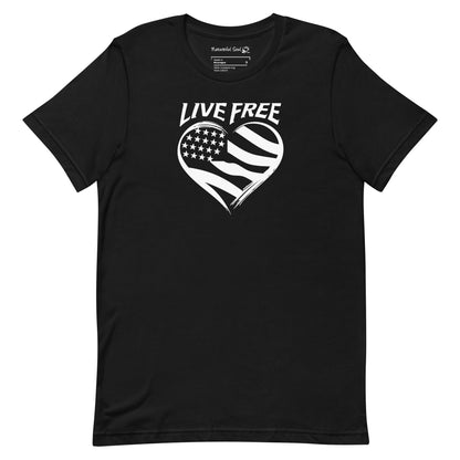 Live Free Heart Flag T-Shirt