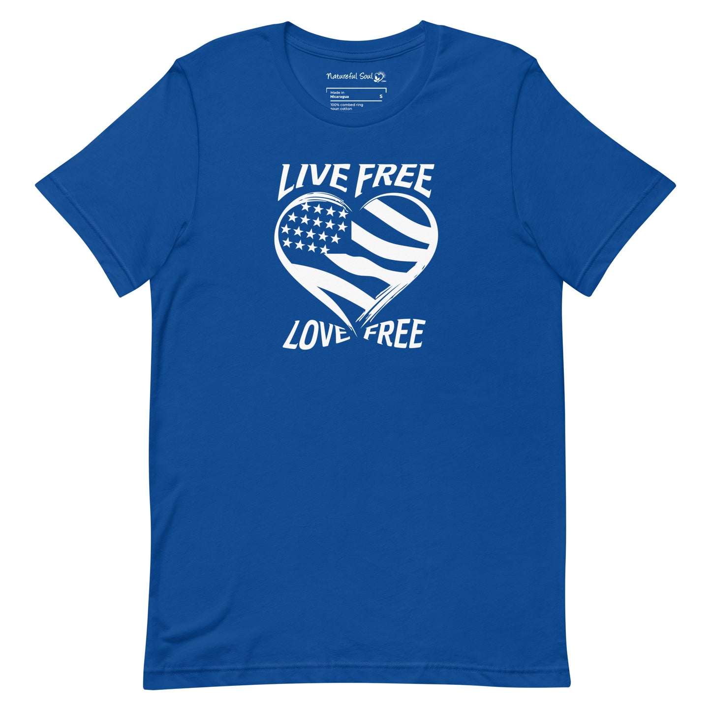 Live Free Love Free Heart Flag T-Shirt